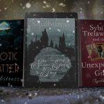 Trio of books - 2 print and one on an ipad - against a snowy background.