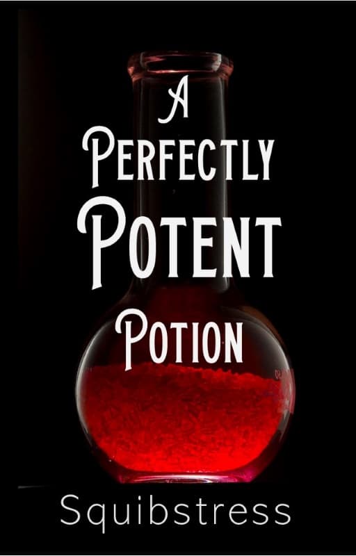 Phallic-shaped beaker containing red substance. Title: A Perfectly Potent Potion, by Squibstress