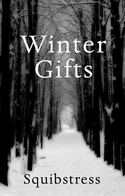 Snowy path through a winter wood. Title: Winter Gifts, by Squibstress