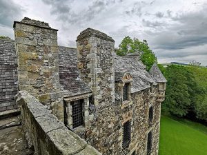 Corner of old stone castle